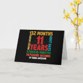 11 Year Of Being Awesome 11th Birthday Gift カード (黄色い花)