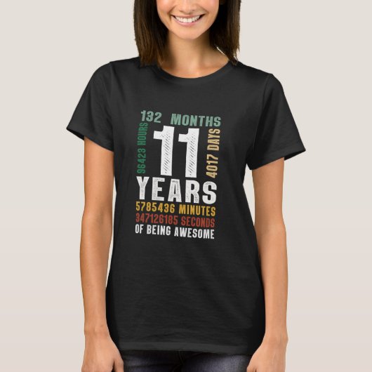 11 Year Of Being Awesome 11Th Birthday Gift Boy Gi Tシャツ (正面)