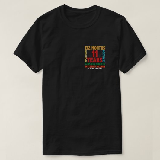 11 Year Of Being Awesome 11th Birthday Gift Tシャツ (デザイン正面)