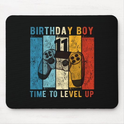 11 Year Old Birthday Boy 11 Time To Level Up 11th マウスパッド (正面)