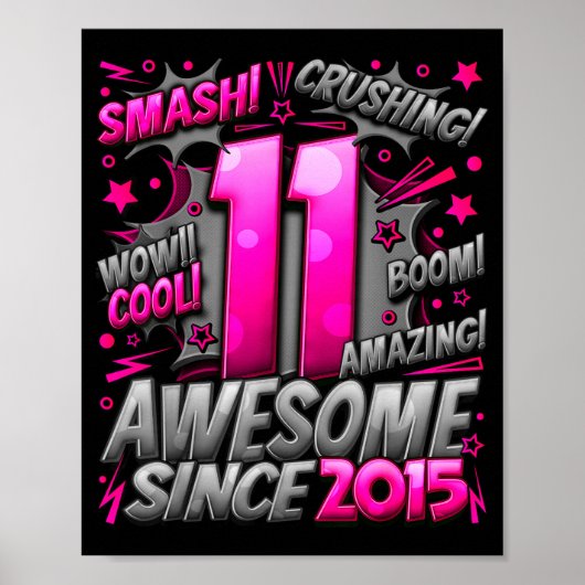 11 Year Old For Boys 11th Birthday Boy 11 Year Old ポスター (正面)