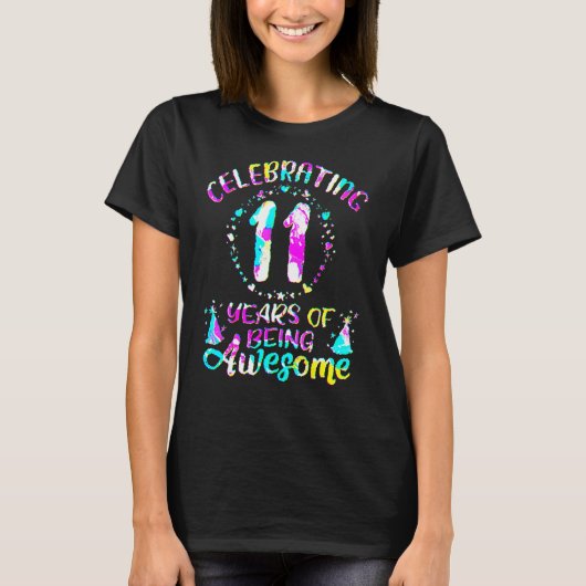11 Years Of Being Awesome 11 Years Old 11th Birthd Tシャツ (正面)