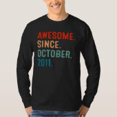 11 Years Old  Awesome Since October 2011 11th Bday Tシャツ (正面)