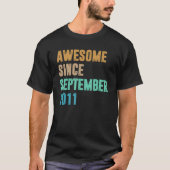 11 Years Old  Awesome Since September 2011 11th Tシャツ (正面)
