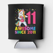 11 Years Old Unicorn Flossing 11th Birthday Girl U 缶クーラー (正面)