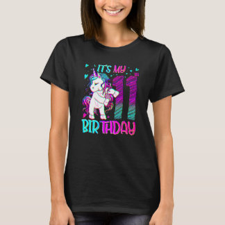 11 Years Old Unicorn Flossing 11th Birthday Girl U Tシャツ