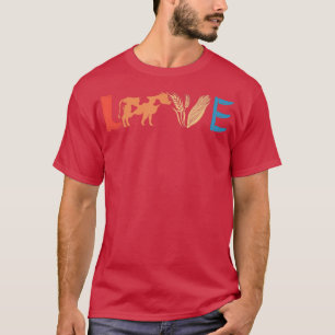 11kV愛の牛のヴィンテージ牛の恋人の牛の農業農家 Tシャツ