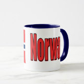 11oxの白くか青の信号器のマグノルウェー及び旗 マグカップ (正面右)