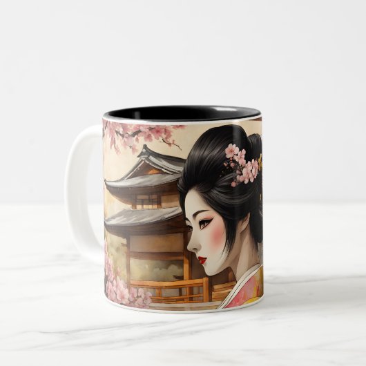 11ozアクセントコーヒーマグ、11ozコーヒーカップ、日本cof ツートーンマグカップ (正面左)