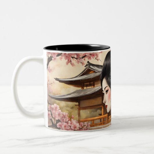 11ozアクセントコーヒーマグ、11ozコーヒーカップ、日本cof ツートーンマグカップ (左)