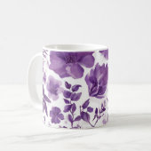 11ozコーヒーマグの紫のフローラ画像 コーヒーマグカップ (正面左)