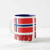 11oz 2はマグの青\白いノルウェーか旗にある調子を与えます ツートーンマグカップ (正面左)
