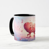 11oz Mug Kissing Hearts “Love Notes” Cute mug マグカップ (正面左)