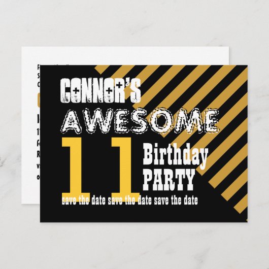 11thまたは任意の子供の誕生日日付T11Zを保存 案内ポストカード (正面/裏面)