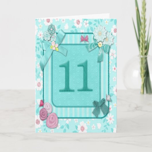 11th誕生日カード（花） カード (正面)