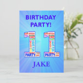11th誕生日パーティーの招待状の名前の追加 招待状 (スタンド正面)