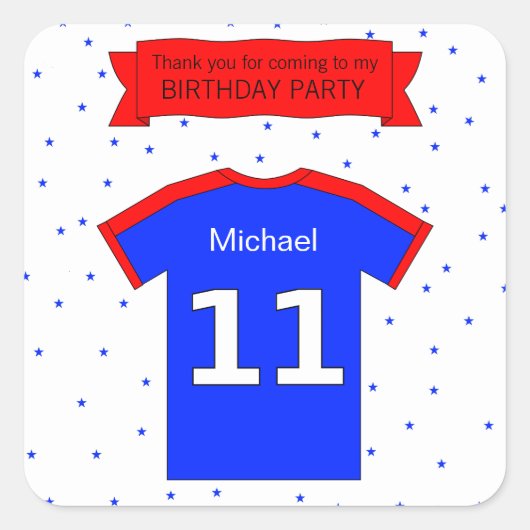 11th誕生日パーティー名前をカスタムすると感謝していあなたの文字 スクエアシール (正面)