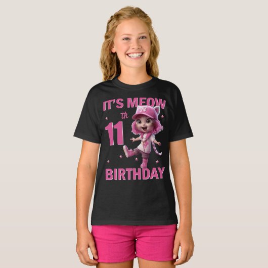 11th誕生日パーティー11歳素晴らし今日かわいい tシャツ (正面フル)