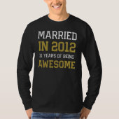 11th Anniversary for Men Married In 2012 Couples H Tシャツ (正面)