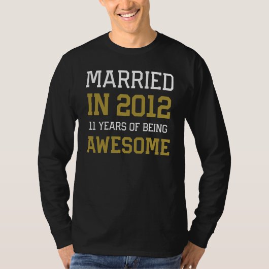 11th Anniversary for Men Married In 2012 Couples H Tシャツ (正面)