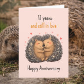 11th anniversary Hedgehogs cuddling カード