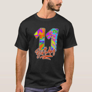 11Th Birthday 11 Year Old Boy Girl Tie Dye Party Tシャツ