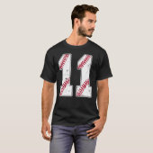 11th Birthday 11 Years Old Baseball Boys Girls Lov Tシャツ (正面フル)