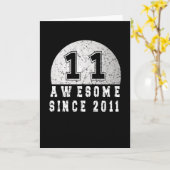 11th Birthday Born In 2011 Golfer Boy 11 Year カード (黄色い花)