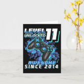11th Birthday Boy Level 11 Gamer 11 Year Video Gam カード (黄色い花)