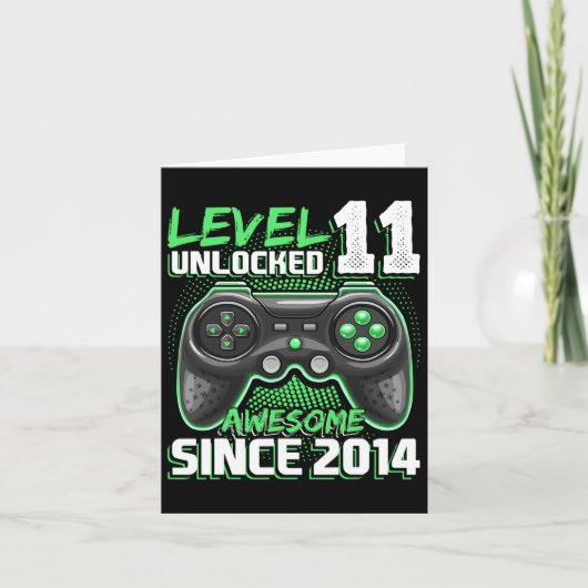 11th Birthday Boy Level 11 Gamer 11 Year Video Gam カード (正面)