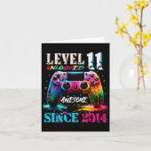 11th Birthday Boy Level 11 Unlocked Awesome Since  カード (黄色い花)