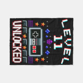 11th Birthday Boy Level 11 Unlocked Funny Video Ga フリースブランケット (正面(横))