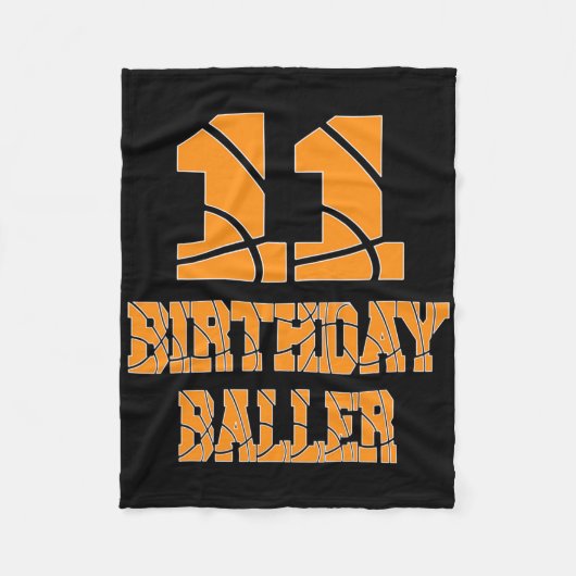 11th Birthday Byller Boy 11 Years Old Bysketbyll T フリースブランケット (正面)