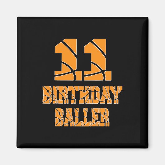 11th Birthday Byller Boy 11 Years Old Bysketbyll T マグネット (正面)