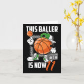 11th Birthday Bysketbyll Player Fun 11 Years Old K カード (黄色い花)