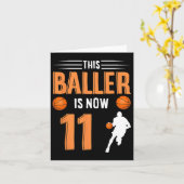 11th Birthday Bysketbyll - This Byller Is Now 11  カード (黄色い花)