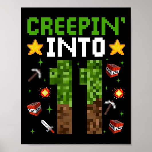 11th Birthday Gamer Pixel Creepin’ Into 11 Video G ポスター (正面)
