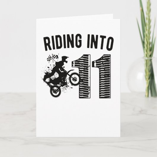 11th Birthday Gift Dirt Bike 11 Year Old Biker カード (正面)