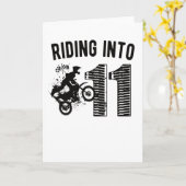 11th Birthday Gift Dirt Bike 11 Year Old Biker カード (黄色い花)