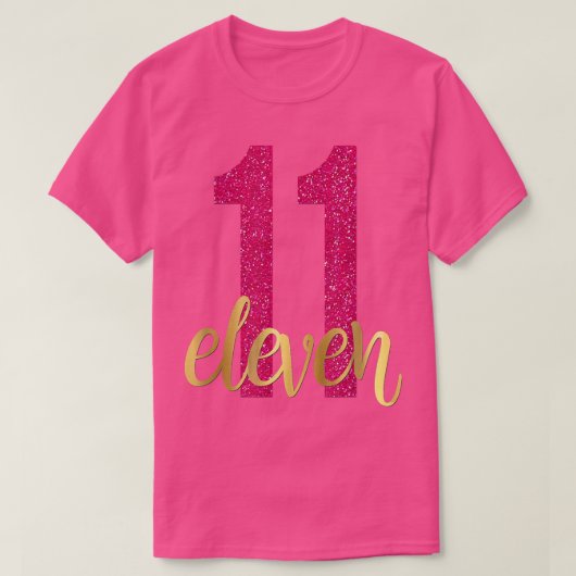 11th Birthday Gift Girls Eleven 11 Daughter Pink K Tシャツ (デザイン正面)