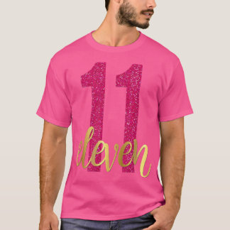 11th Birthday Gift Girls Eleven 11 Daughter Pink K Tシャツ