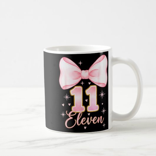 11th Birthday Girl Coquette Bow Its My Eleven Birt コーヒーマグカップ (右)