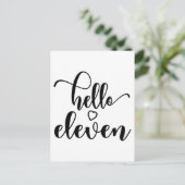 11th Birthday Girls Hello Eleven Cute 11 Years Old ポストカード (スタンド正面)