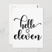 11th Birthday Girls Hello Eleven Cute 11 Years Old ポストカード (正面/裏面)