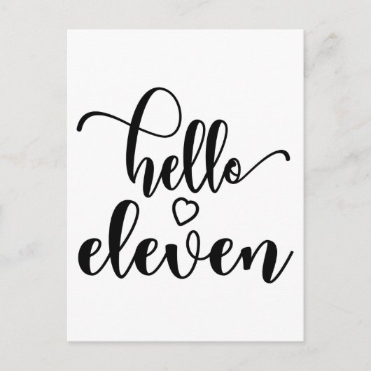 11th Birthday Girls Hello Eleven Cute 11 Years Old ポストカード (正面)