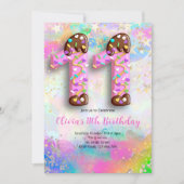 11th Birthday Girls Invitation 招待状 (正面)