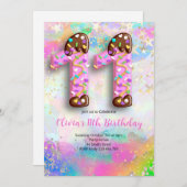 11th Birthday Girls Invitation 招待状 (正面/裏面)