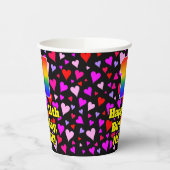 11th Birthday: Loving Hearts Pattern, Rainbow 11 紙コップ (左)