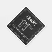 11th Birthday Party:アールデコスタイル+名前をカスタムする スタンダードランチョンナプキン (角)