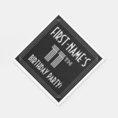 11th Birthday Party:アールデコスタイル+名前をカスタムする スタンダードランチョンナプキン (角)